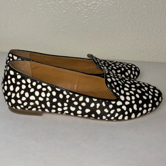 J. Crew Cora Calf Hair Loafers Cheetah Print Black and white women's size 6 - Picture 7 of 16